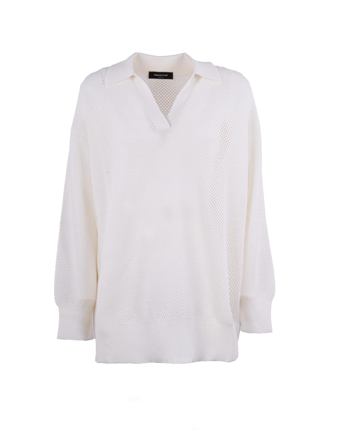 shop FABIANA FILIPPI  Polo: Fabiana Filippi maglia in lana e cotone.
Filo diamante.
Over.
Composizione: 53% lana – 47% cotone.
Made in Italy.. MAD265041L301-25 number 2726403